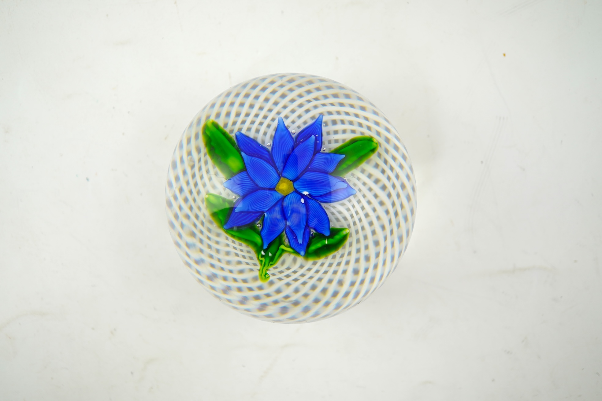 A St. Louis blue Dahlia paperweight, mid 19th century